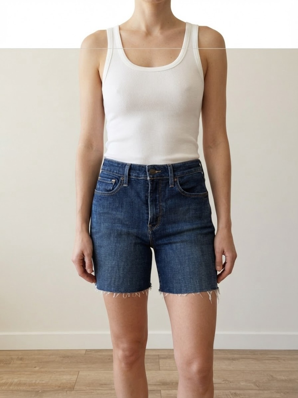 Levi's Dark Blue High-Rise Denim Shorts